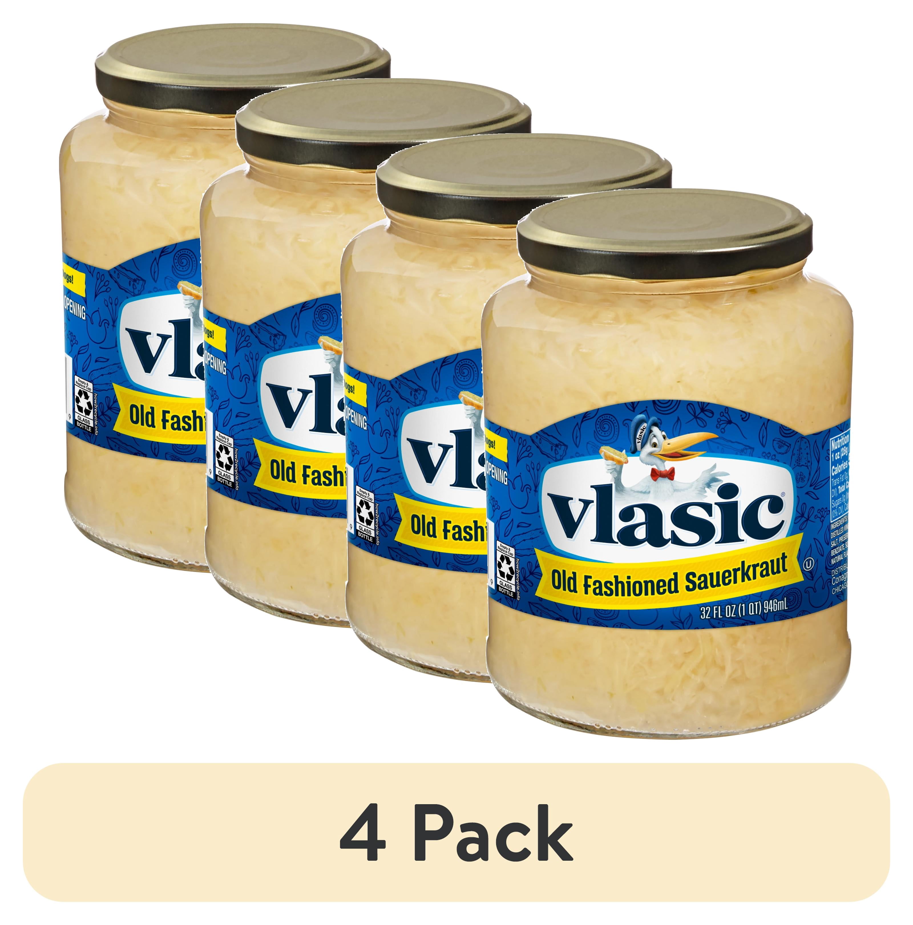 (4 pack) Vlasic Old Fashioned Sauerkraut, 32 fl. oz.