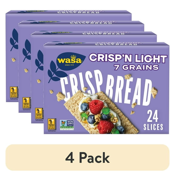 (4 pack) WASA Crispn Light 7 Grains Crispbread, 4.9 Ounce