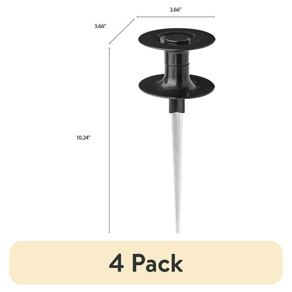 (4 pack) WM13510 Expert Gardener Hose Guide, Garden T-Stake, Black Tangle Resistant 12in