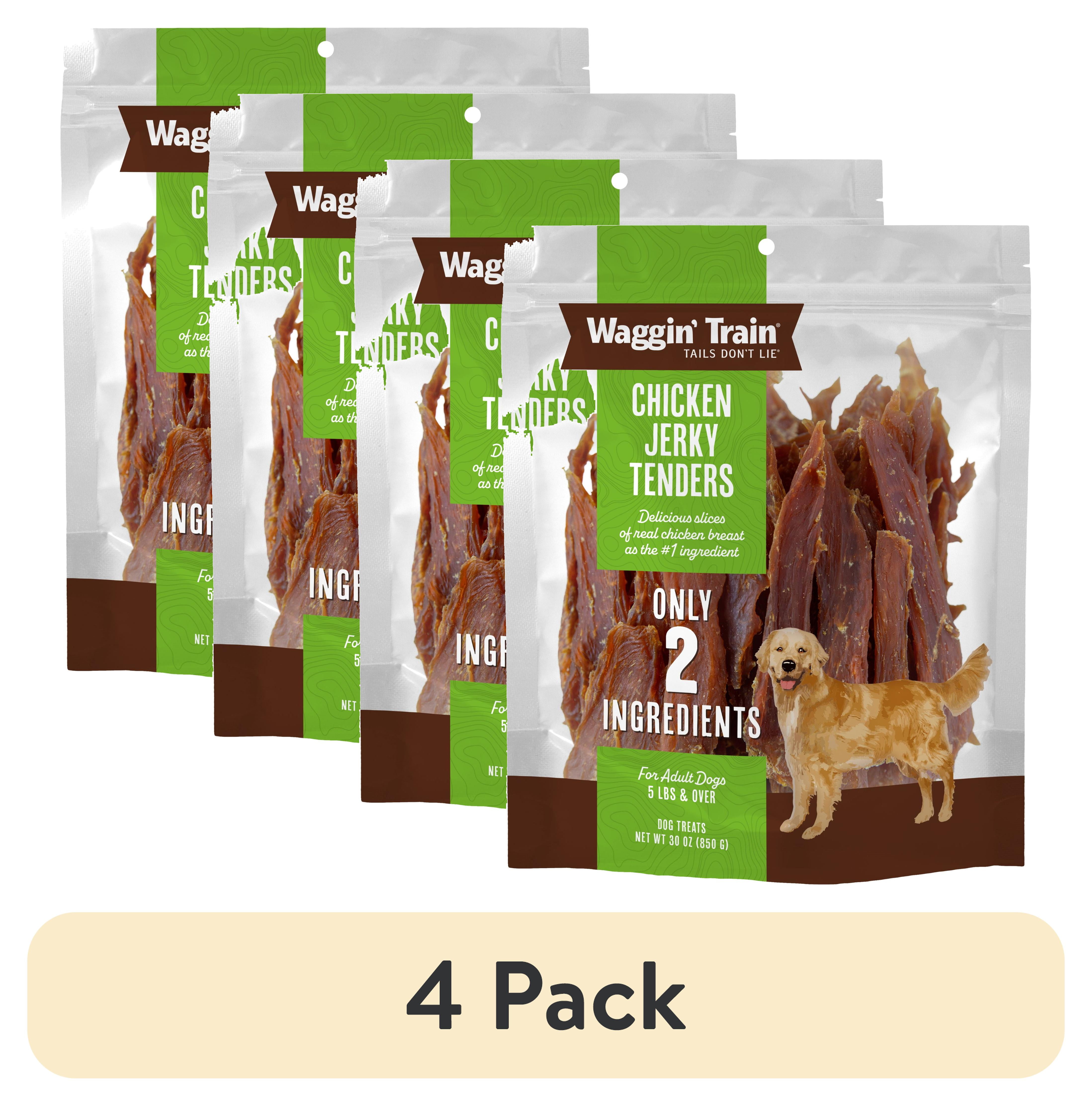 (4 pack) Waggin' Train High Protein Chicken Jerky Dog Treats,  30 oz. Pouch