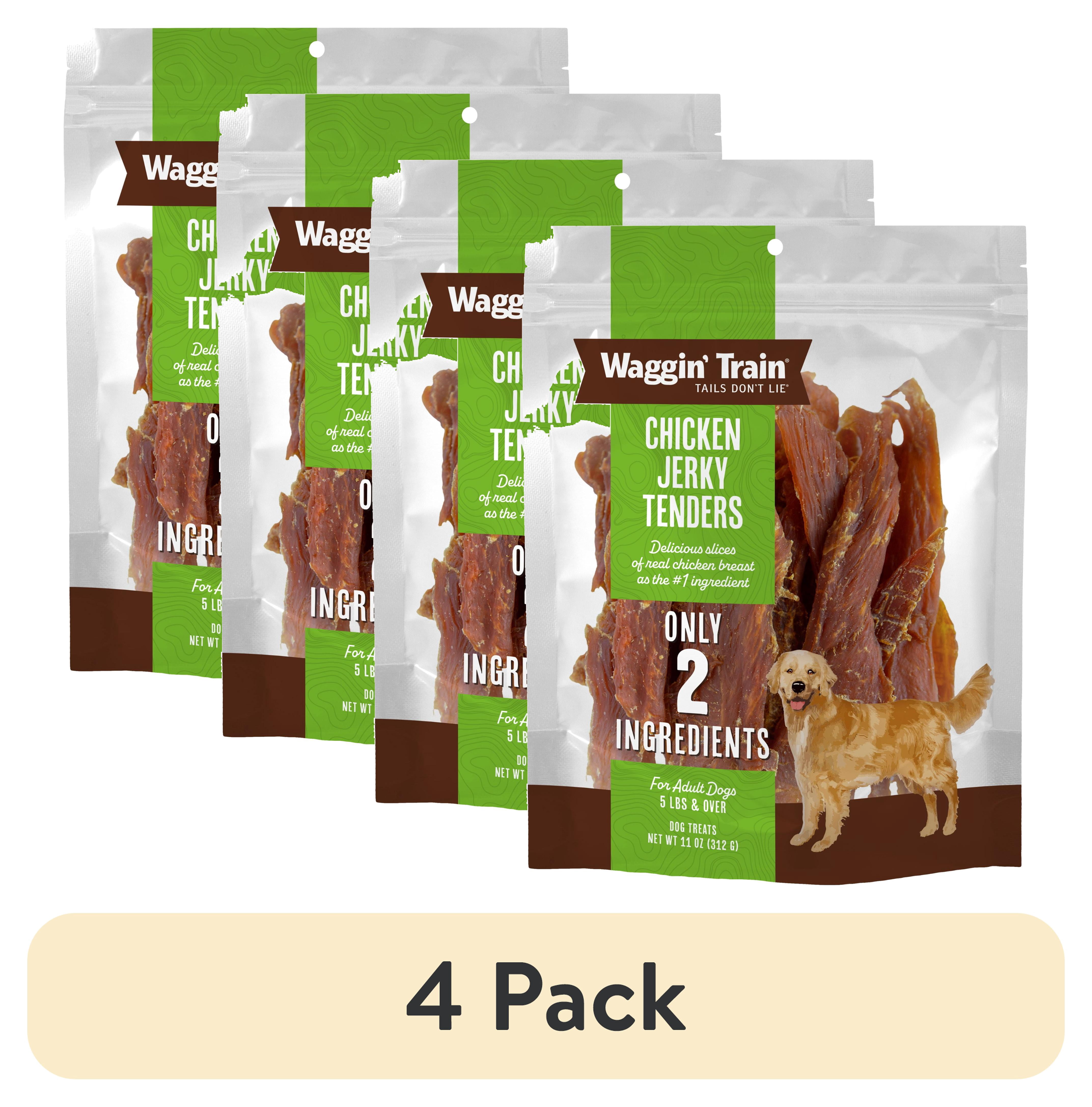 (4 pack) Waggin' Train All-Natural High Protein Chicken Jerky Dog Treats, 11oz. Pouch