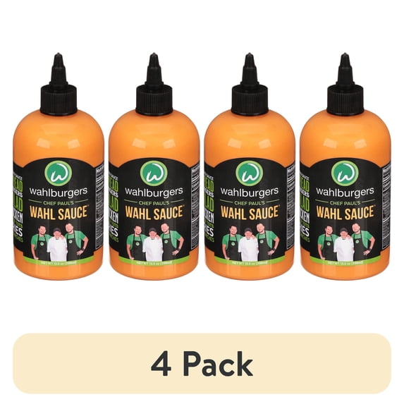 (4 pack) Wahlburgers Wahl Sauce, 13.5 fl oz, 15g Serving Size, Family Size, Squeeze Bottle