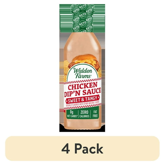 (4 pack) Walden Farms Sweet & Tangy Chicken Dip 'n Sauce, 11.5 fl oz