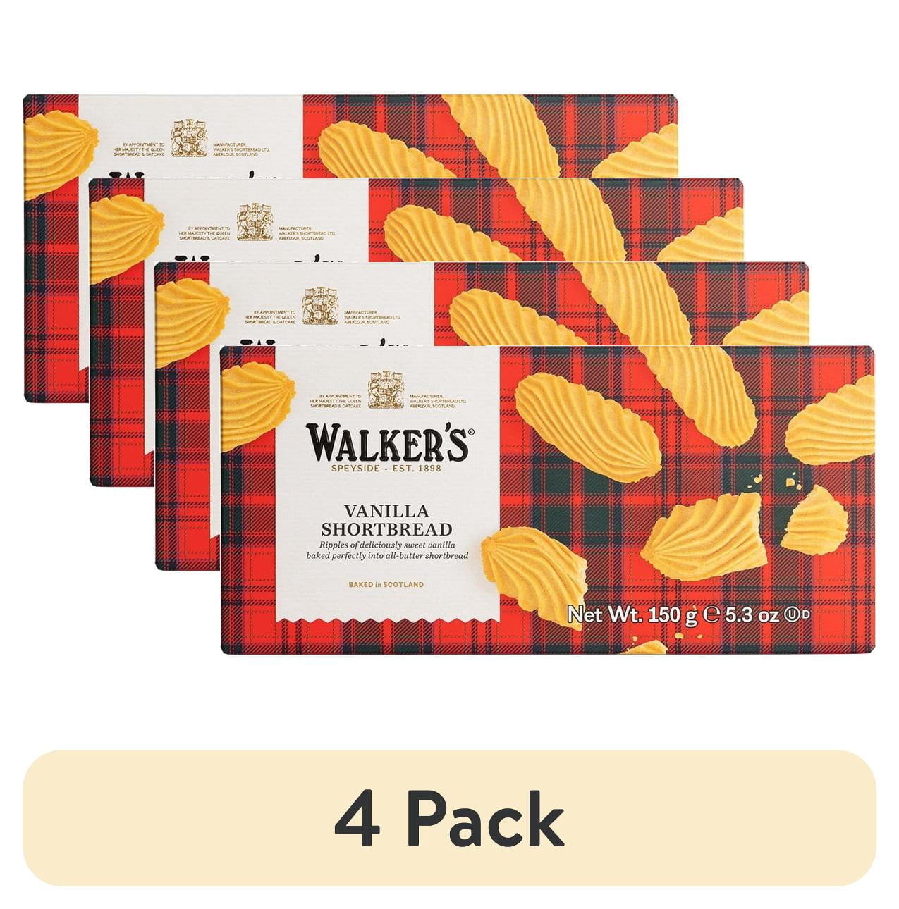(4 pack) Walkers Shortbread Pure Butter Vanilla Cookies 5.3oz (150g)