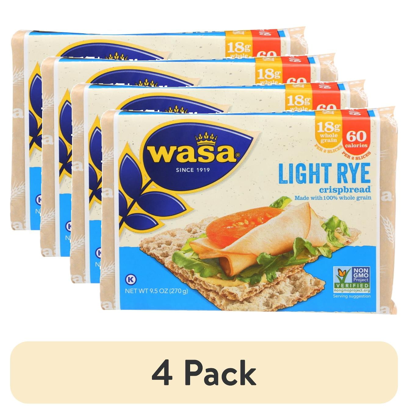 (4 pack) Wasa® Light Rye Swedish Crispbread 9.5 oz