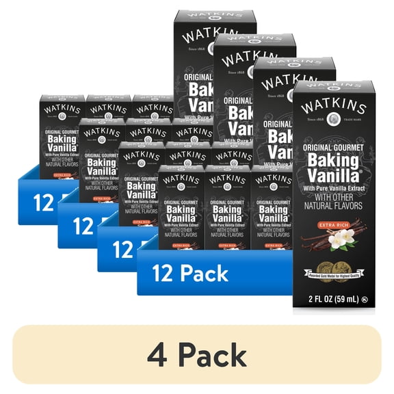(4 pack) Watkins All Natural Original Gourmet Baking Vanilla Extract, 2 fl oz (Plastic Container)