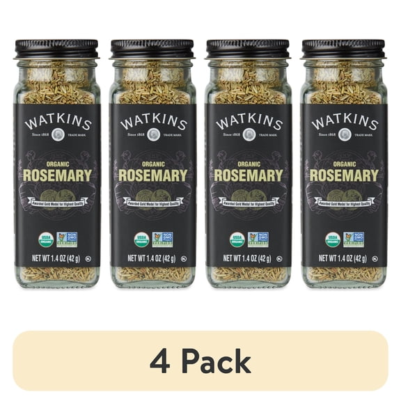 (4 pack) Watkins Gourmet Organic Spice Jar, Rosemary, 1.4 oz
