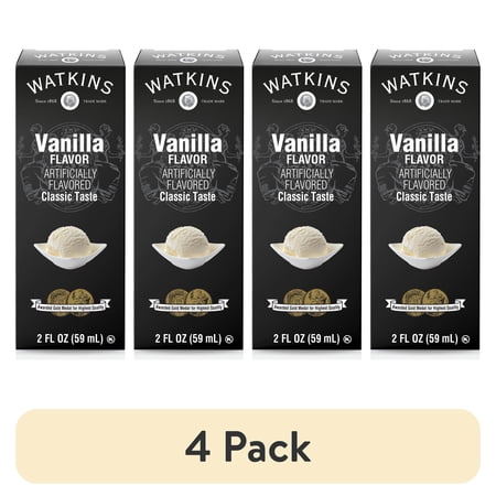 (4 pack) Watkins Vanilla Flavor, 2 fl oz (Baking Extract, Plastic Container)