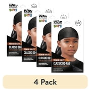4 pack WavEnforcer Boys Do-Rag Black