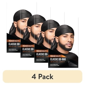 (4 pack) WavEnforcer Classic Do-Rag Black