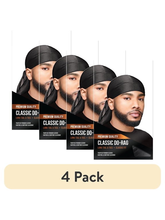 (4 pack) WavEnforcer Classic Do-Rag Black