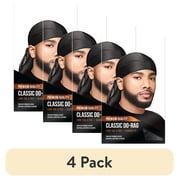 (4 pack) WavEnforcer Classic Do-Rag Black