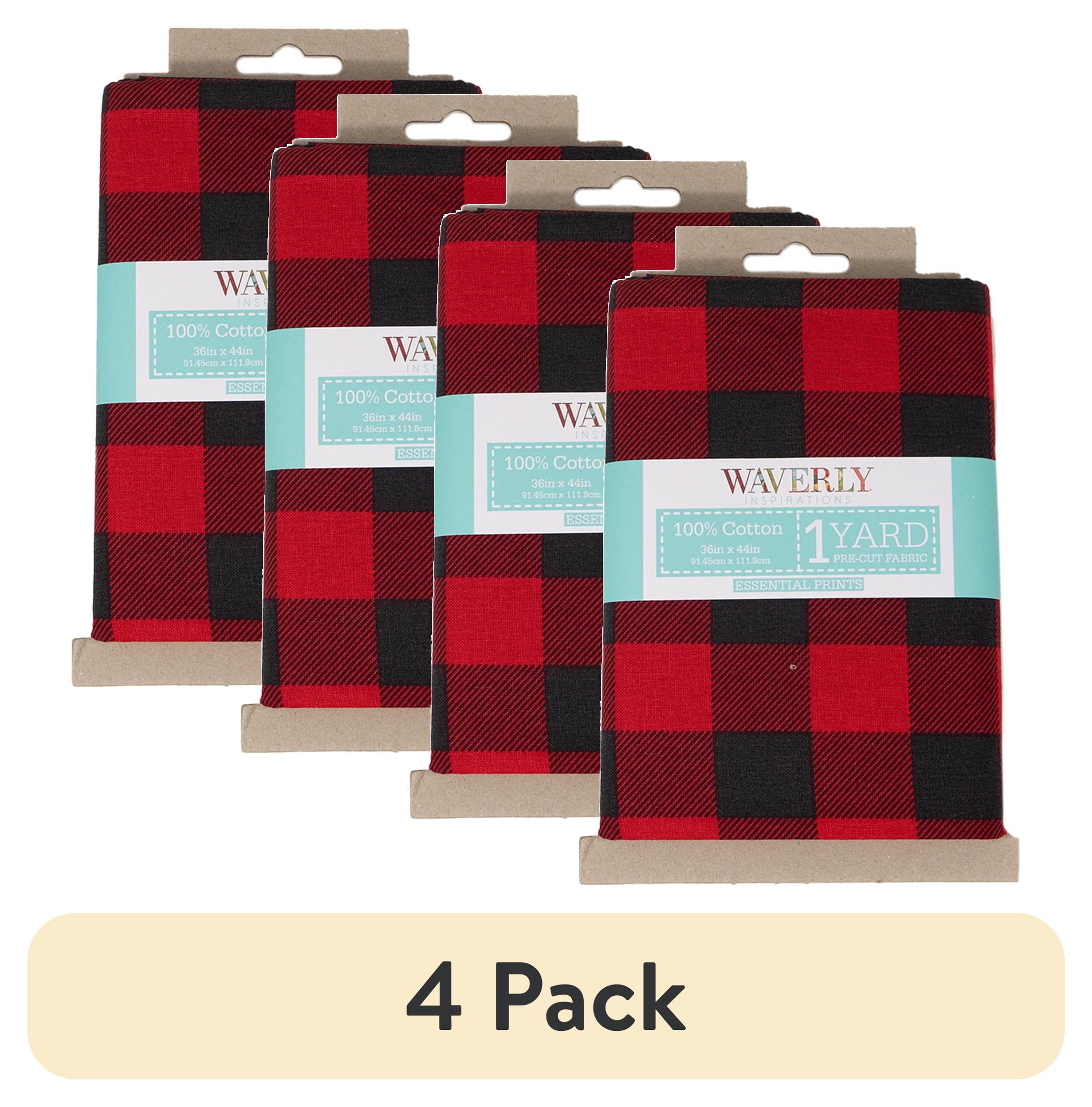 (4 pack) Waverly Inspirations 1 Yard Cut 100% Cotton Prints Fabric, Buffalo Plaid, 44" Wide for Quilting & Sewing