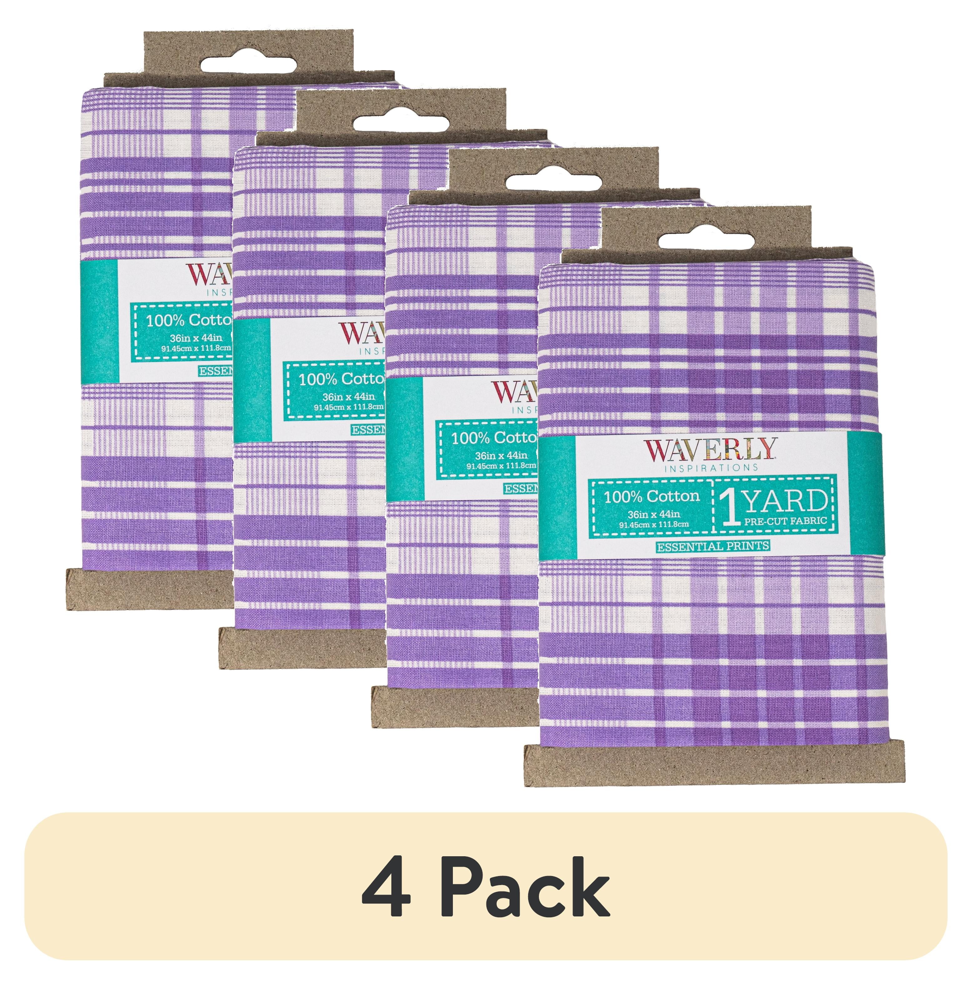(4 pack) Waverly Inspirations 1 Yard Cut 100% Cotton Prints Fabric, Lilac, 44" Wide for Quilting & Sewing