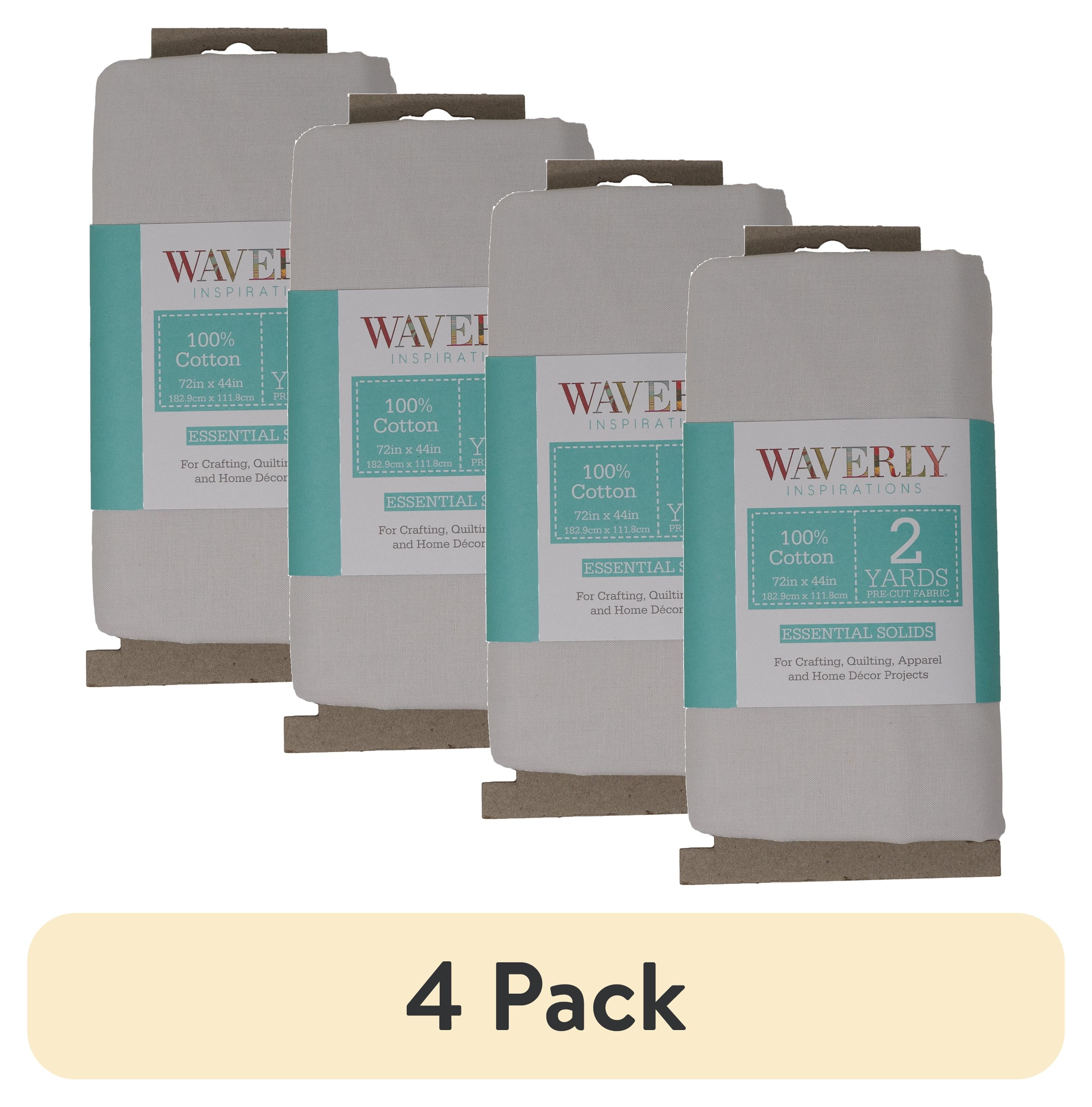 (4 pack) Waverly Inspirations 2 Yard Cut 100% Cotton Solids Fabric, Pearl, 44" Wide for Quilting & Sewing