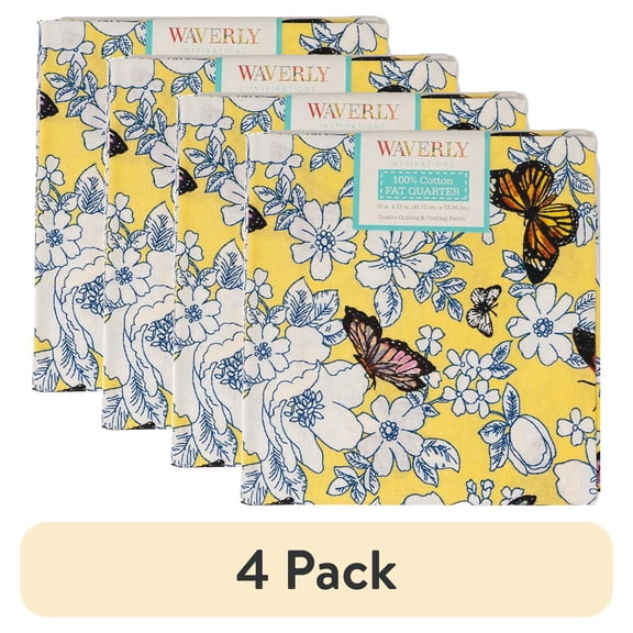 (4 pack) Waverly Inspirations, 100% Cotton, Sewing & Crafting, Maize, Fat Quarter, Prints, 21 x 18