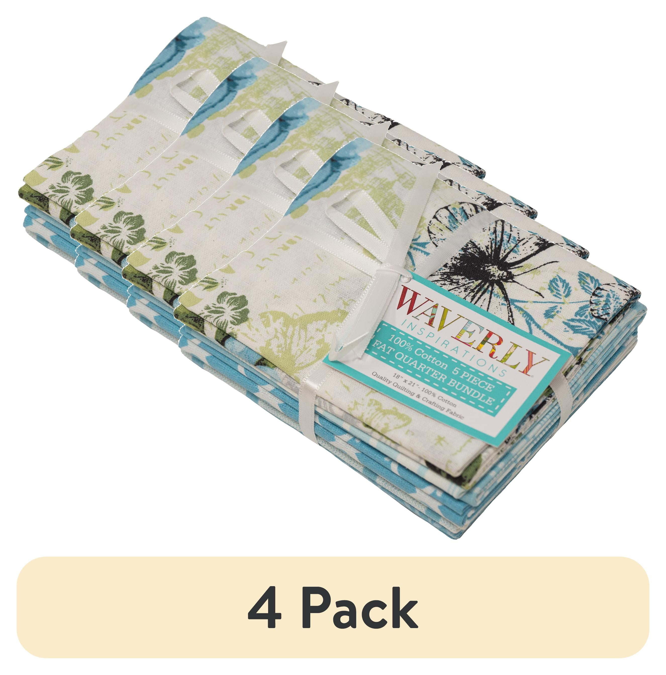 (4 pack) Waverly Inspirations, 100% Cotton, Sewing & Crafting, Riviera Fabric Bundle, 21 x 18, 5Pcs