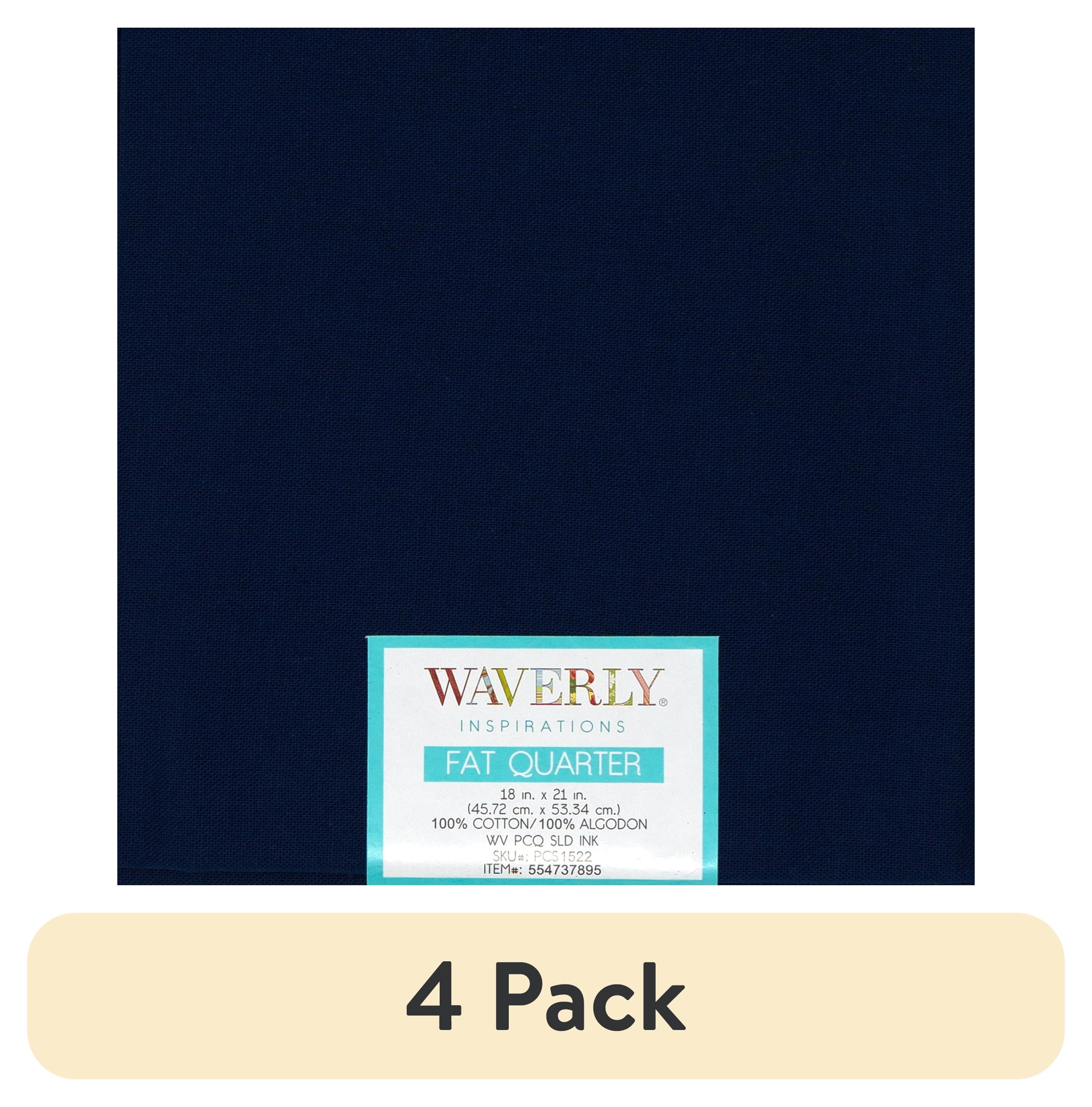 (4 pack) Waverly Inspirations 18" x 21" 100% Cotton Fat Quarter Solid Ink Print Quilting & Craft Fabric, 1 Each