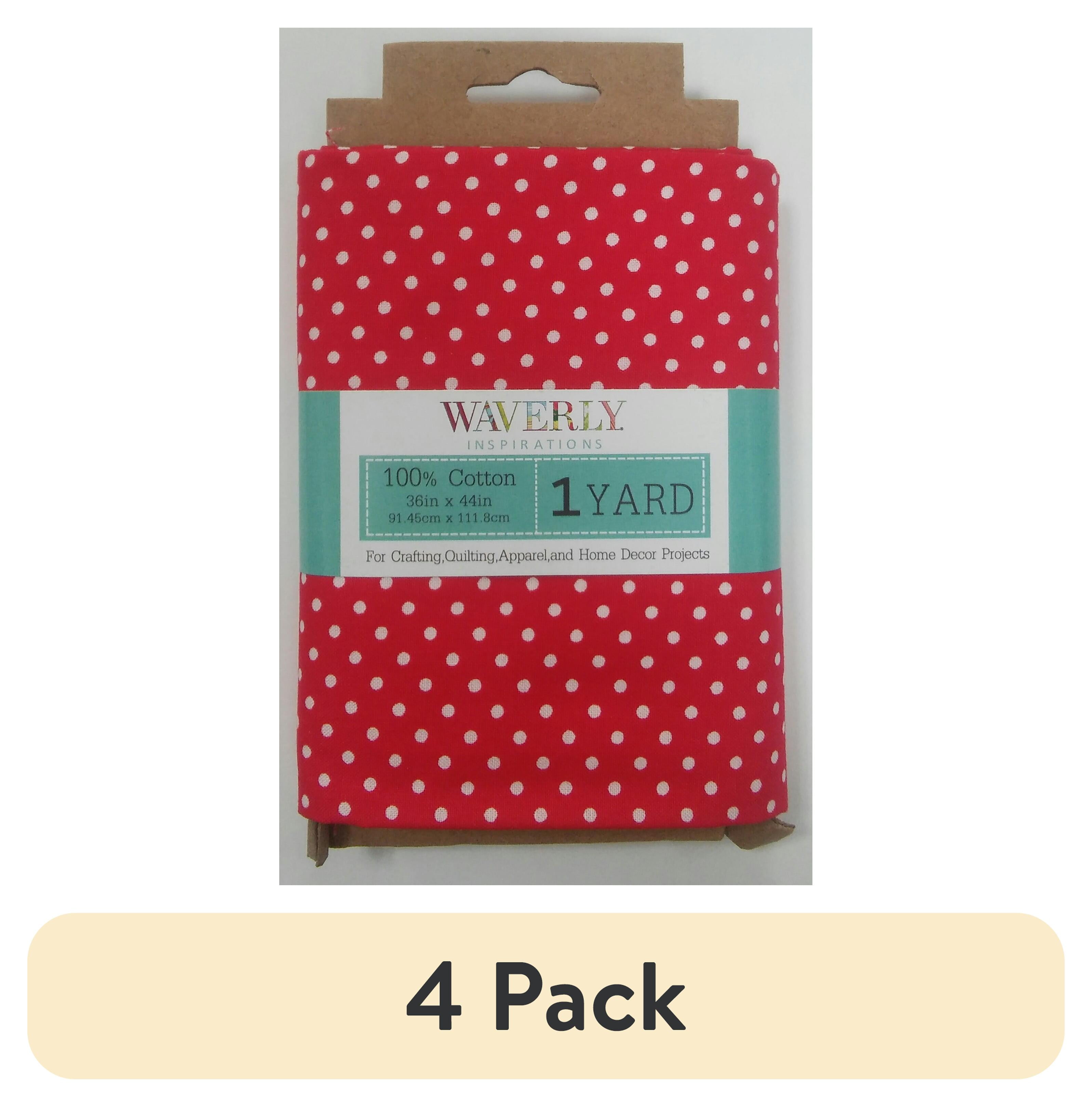 (4 pack) Waverly Inspirations 1 Yard Cut 100% Cotton Medium Dot Print Fabric, Poppy Red, 44" Wide for Quilting & Sewing