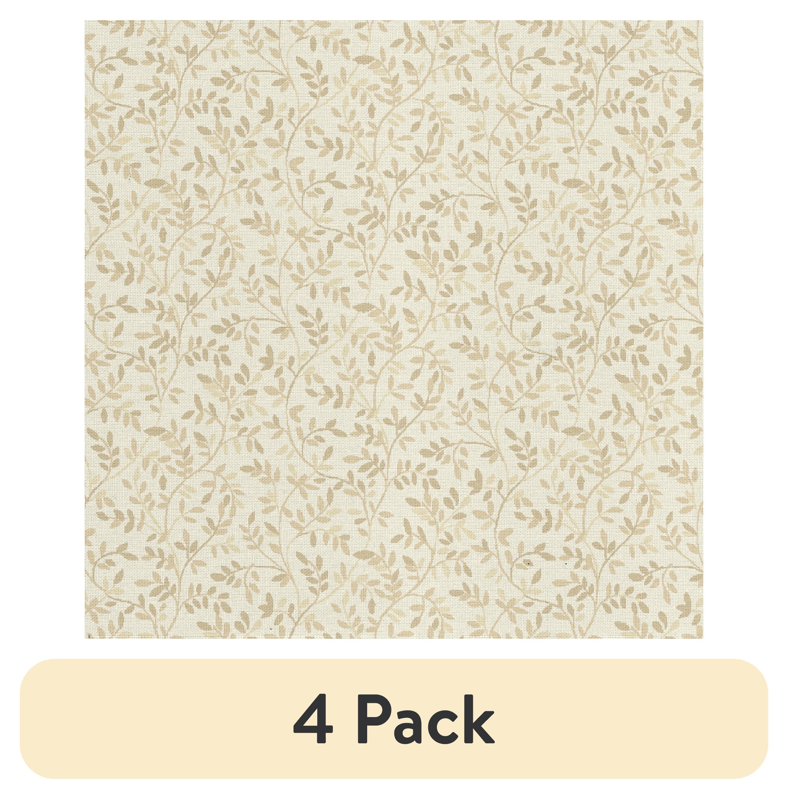 (4 pack) Waverly Inspirations 1 Yard 100% Cotton Italian Leaves, Biscotti, 44" Wide for Quilting & Sewing
