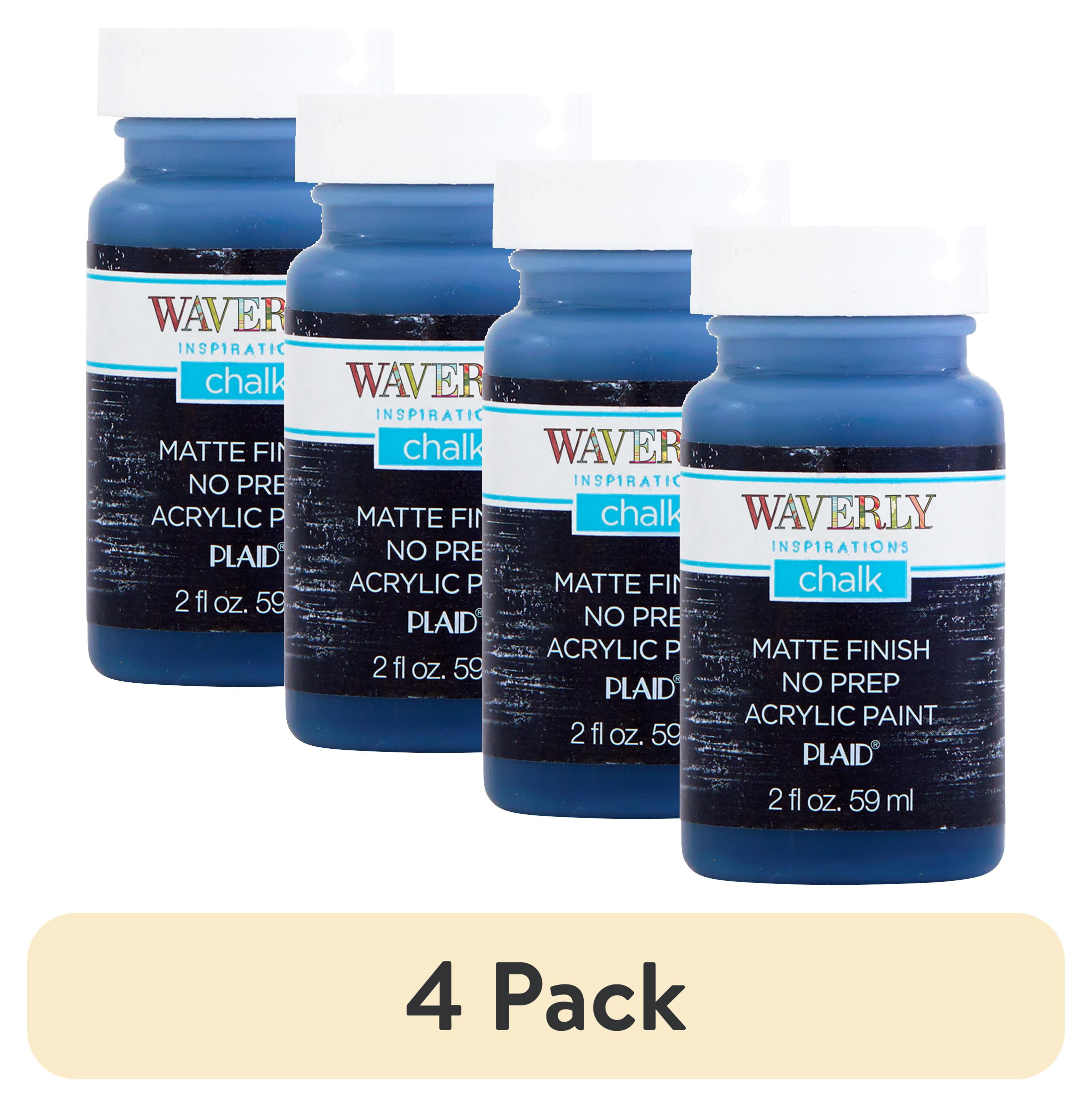 (4 pack) Waverly Inspirations Chalk Paint, Ultra Matte, Ink, 2 fl oz