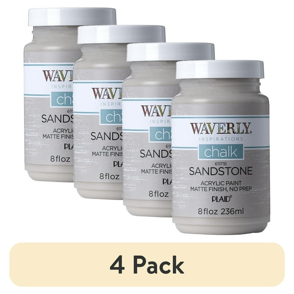 (4 pack) Waverly Inspirations Chalk Paint, Ultra Matte, Sandstone, 8 fl oz