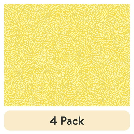 (4 pack) Waverly Inspirations Cotton 18" x 21" Burst Yellow Color Precut Fat, 1 Piece