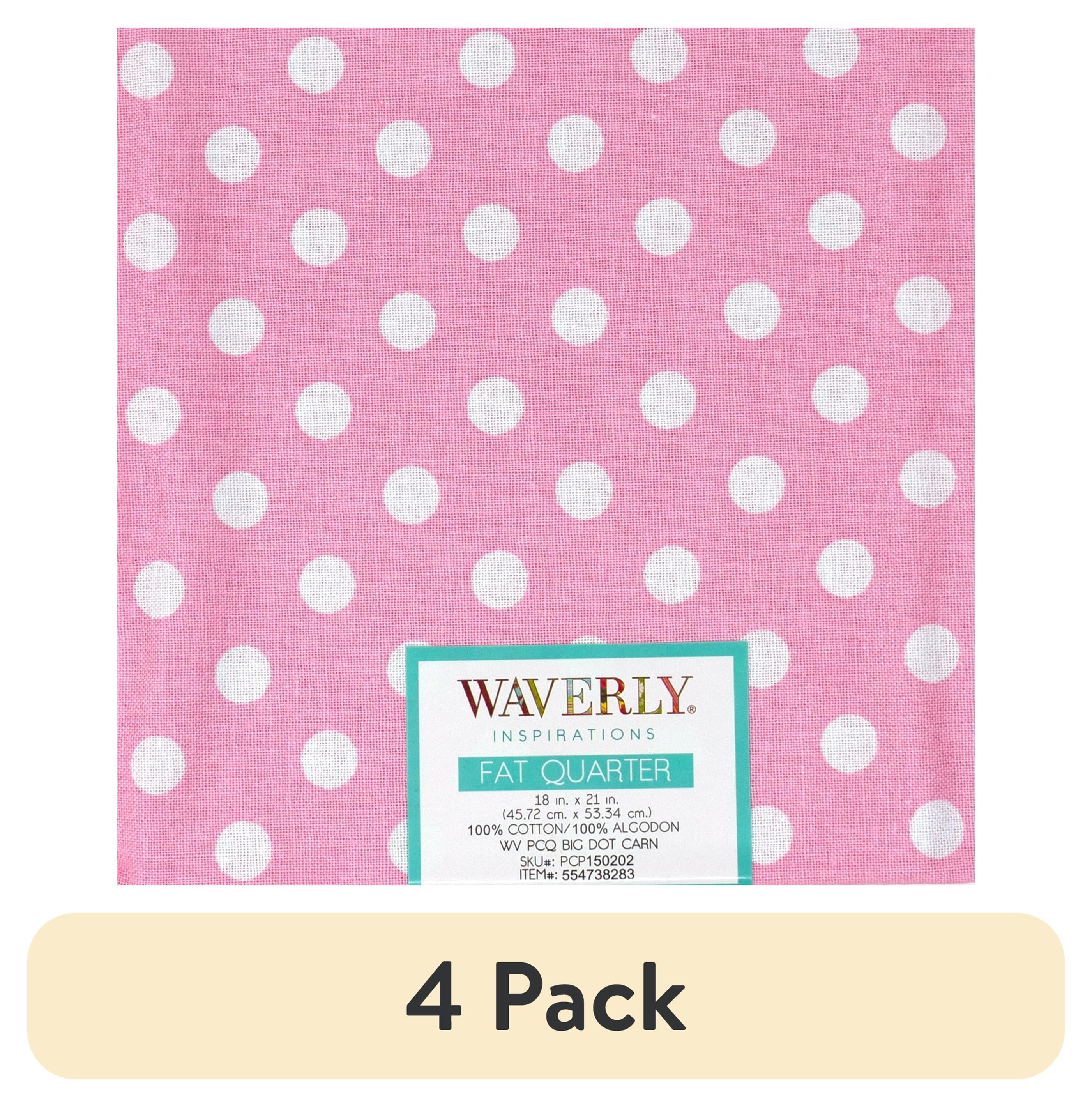 (4 pack) Waverly Inspirations Fat Quarter Precut 100% Cotton Prints Fabric " Bigdot CARNATION 18 in x 21 in for Quilting & Sewing