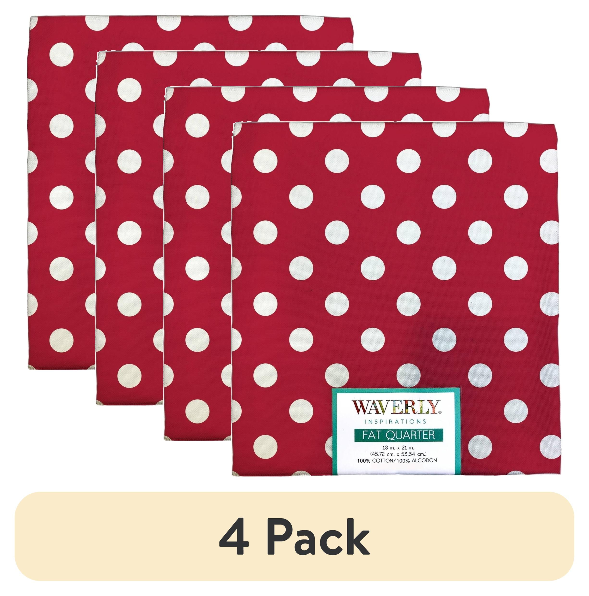 (4 pack) Waverly Inspirations Cotton 18" x 21" Fat Quarter Bigdot POPPY Fabric, 1 Each