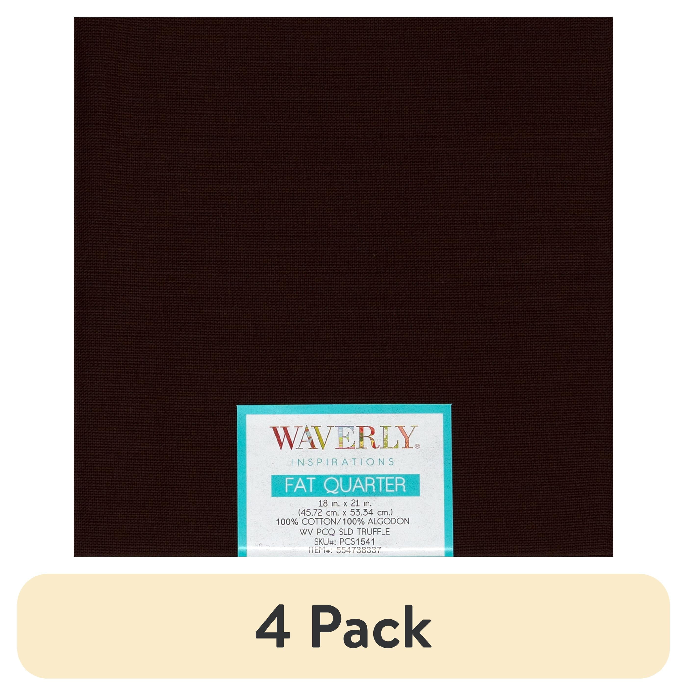 (4 pack) Waverly Inspirations Cotton 18" x 21" Fat Quarter Brown Truffle Fabric, 1 Each