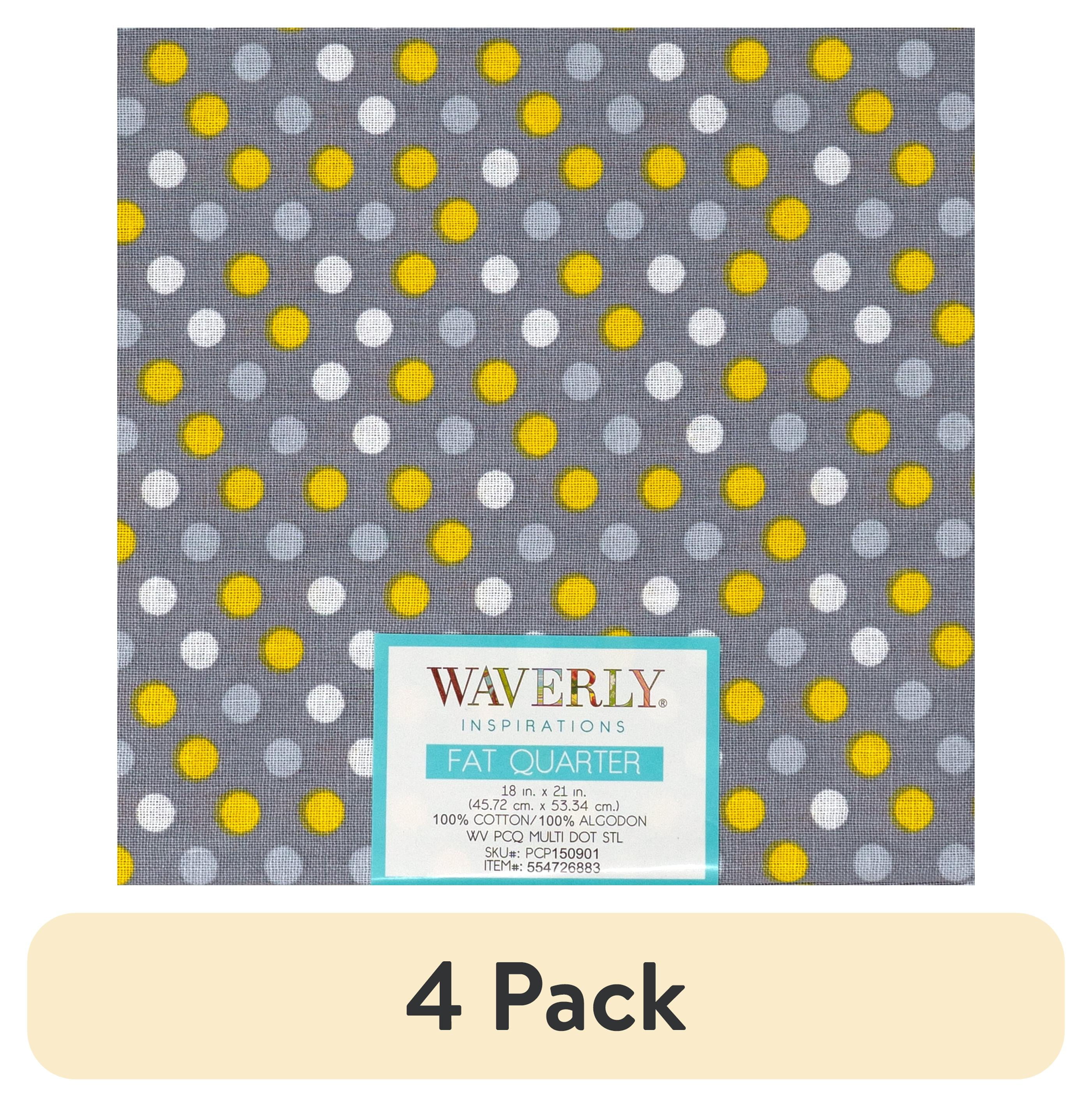 (4 pack) Waverly Inspirations Cotton 18" x 21" Fat Quarter MULTI DOT STEEL Print Fabric, 1 Each