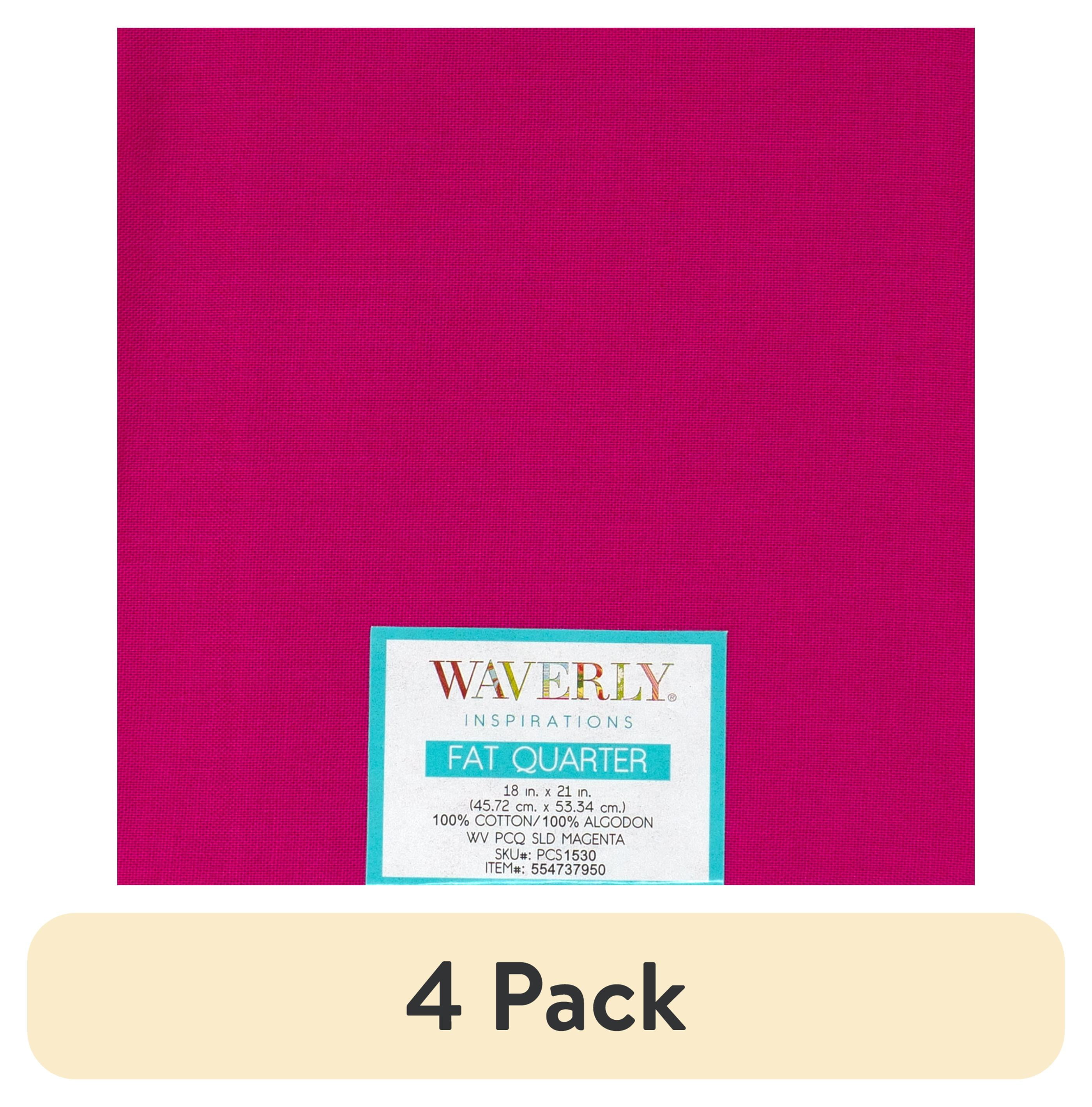 (4 pack) Waverly Inspirations Cotton 18" x 21" Fat Quarter Magenta Fabric, 1 Each