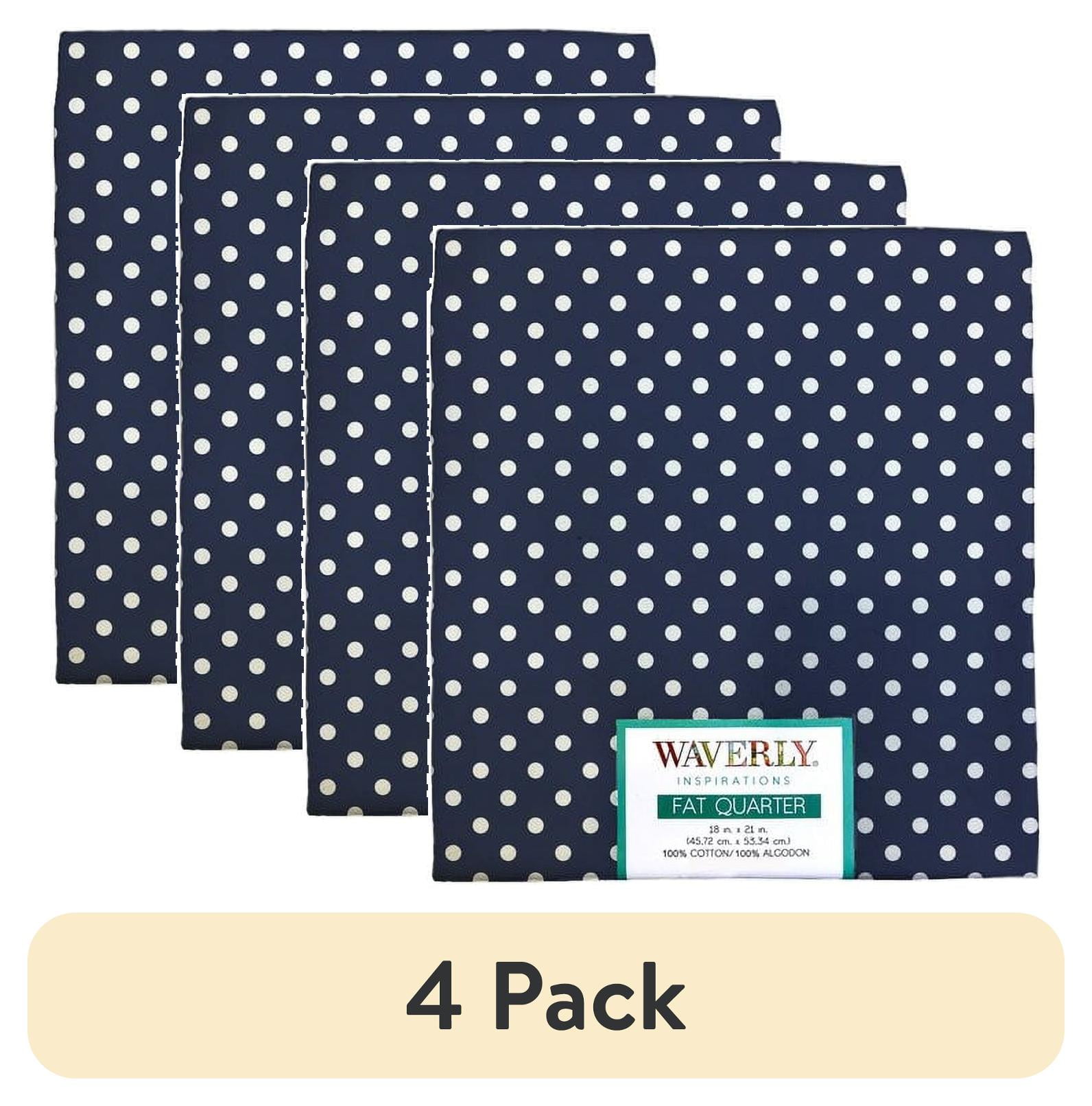 (4 pack) Waverly Inspirations Cotton 18" x 21" Fat Quarter Medium Dot Ink Print Fabric, 1 Each