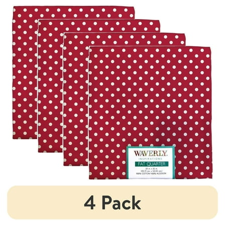 (4 pack) Waverly Inspirations Cotton 18" x 21" Fat Quarter Medium Dot Print Fabric, 1 Each