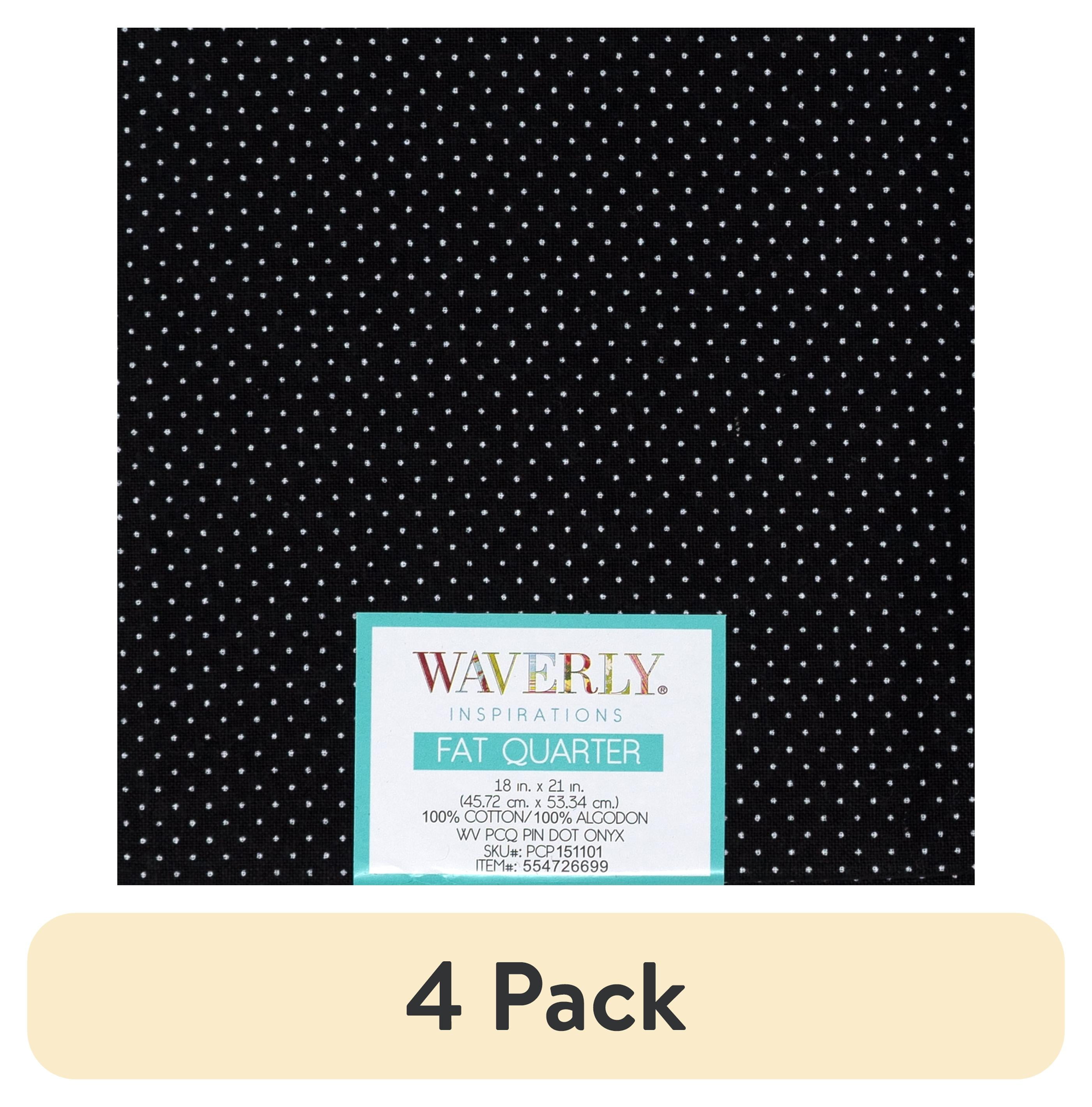 (4 pack) Waverly Inspirations Cotton 18" x 21" Fat Quarter PINDOT ONYX Print Fabric, 1 Each