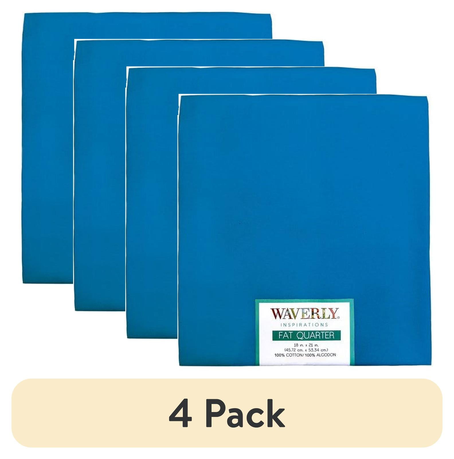 (4 pack) Waverly Inspirations Cotton 18" x 21" Fat Quarter Solid COBALT Print Fabric, 1 Each