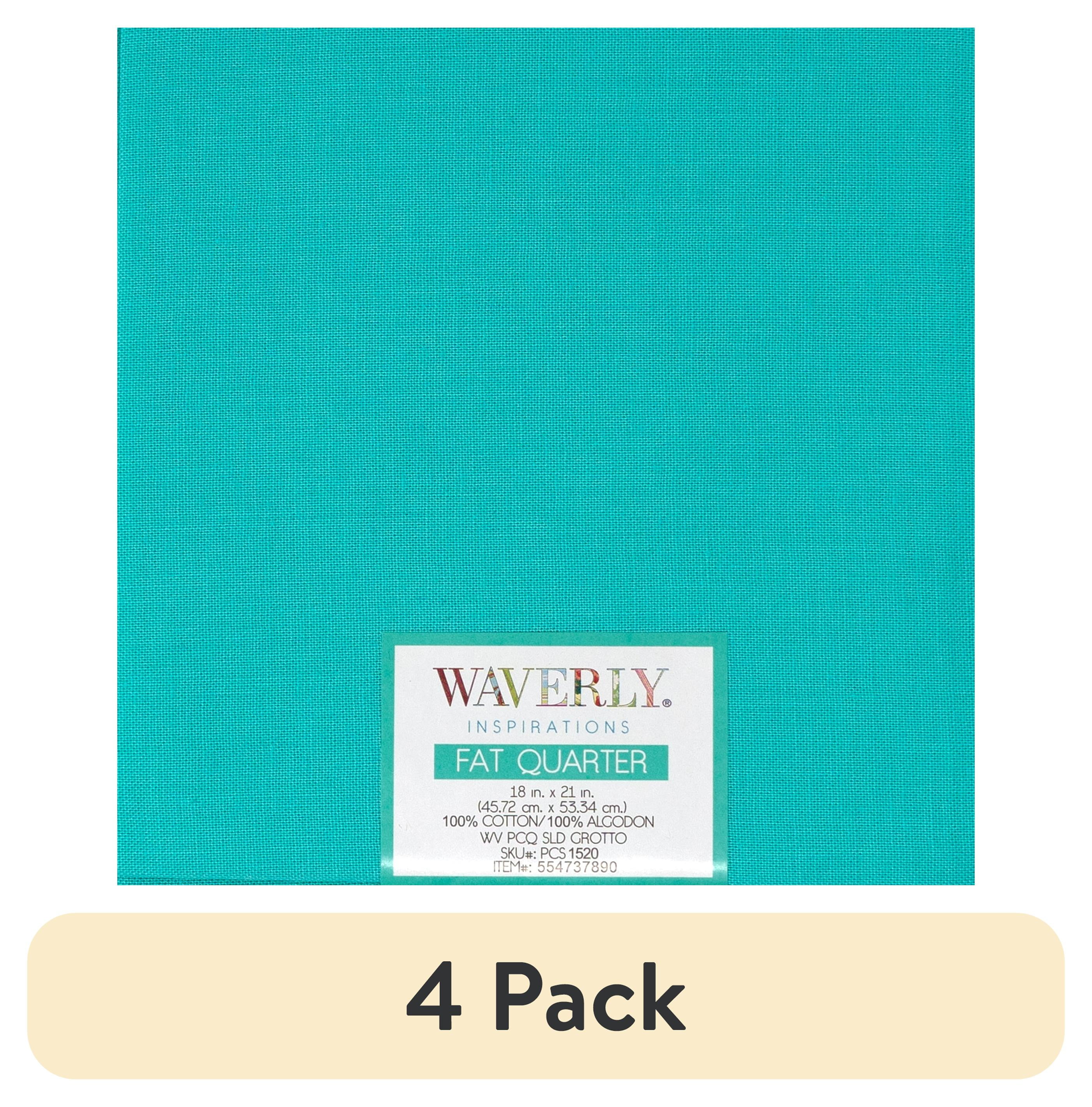 (4 pack) Waverly Inspirations Cotton 18" x 21" Fat Quarter Solid GROTTO Print Fabric, 1 Each