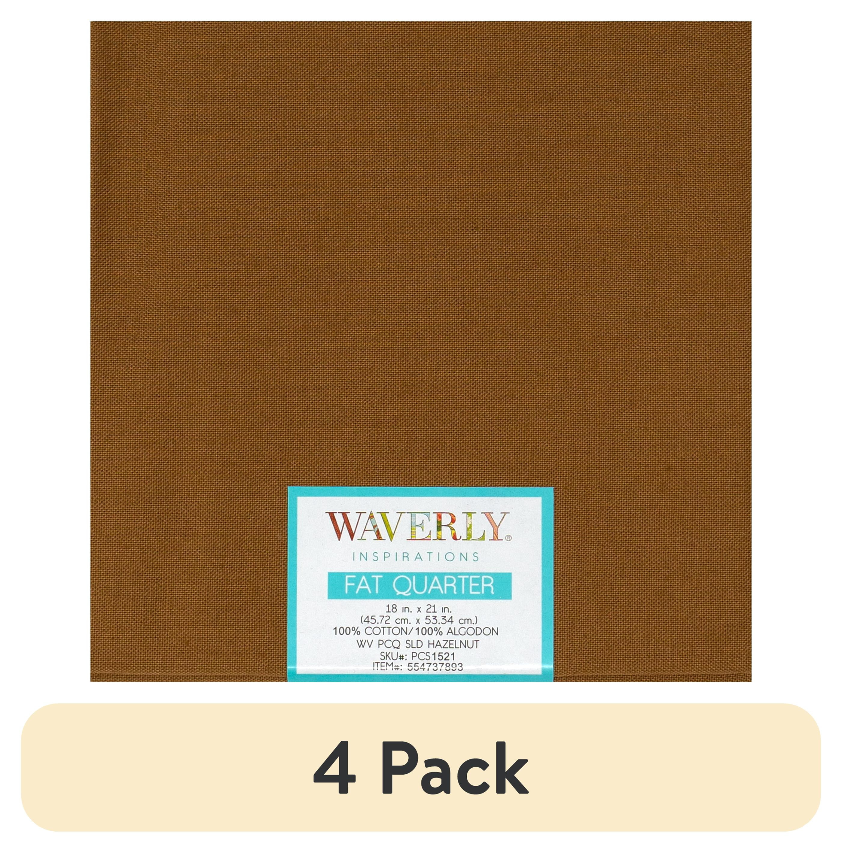 (4 pack) Waverly Inspirations Cotton 18" x 21" Fat Quarter Solid HAZELNUT Print Fabric, 1 Each