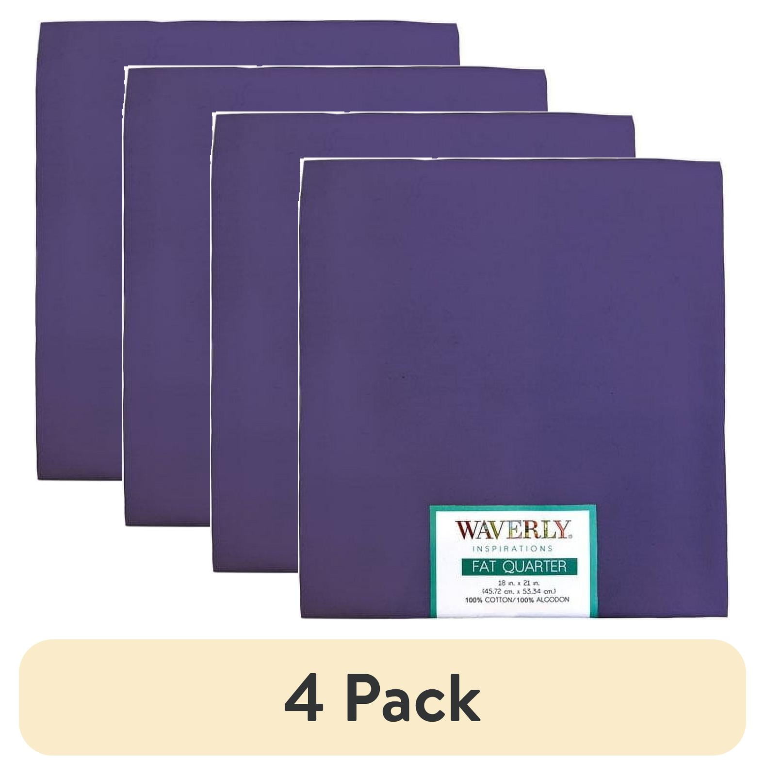 (4 pack) Waverly Inspirations Cotton 18" x 21" Fat Quarter Solid PANSY Print Fabric, 1 Each
