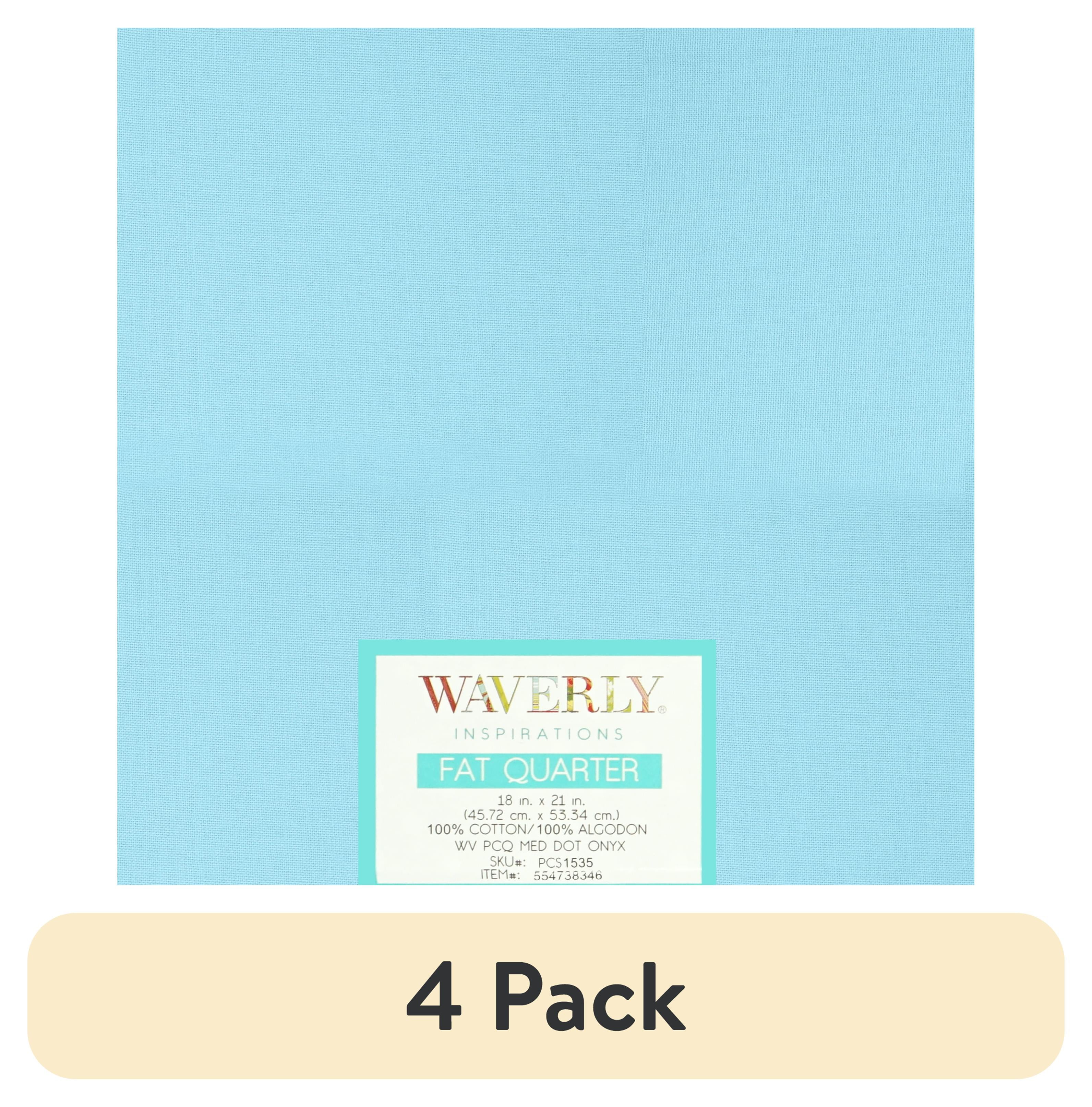 (4 pack) Waverly Inspirations 18" x 21" 100% Cotton Fat Quarter Solid Powder Blue Print Quilting & Craft Fabric, 1 Each