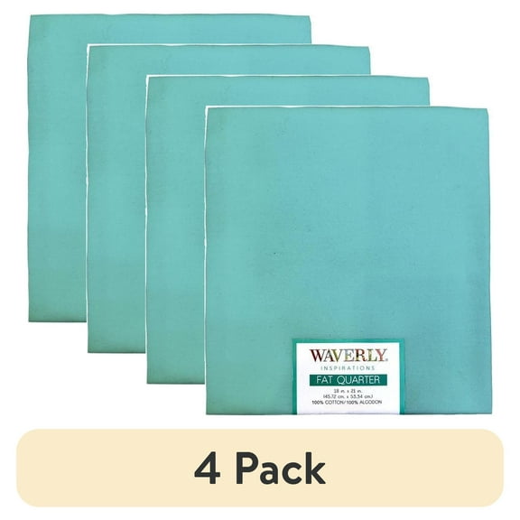(4 pack) Waverly Inspirations Cotton 18" x 21" Fat Quarter Solid Pond Print Fabric, 1 Each