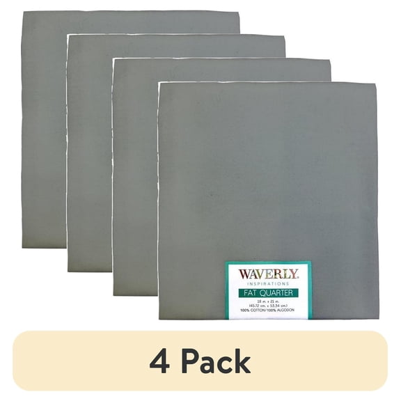 (4 pack) Waverly Inspirations Cotton 18" x 21" Fat Quarter Solid Steel Print Fabric, 1 Each