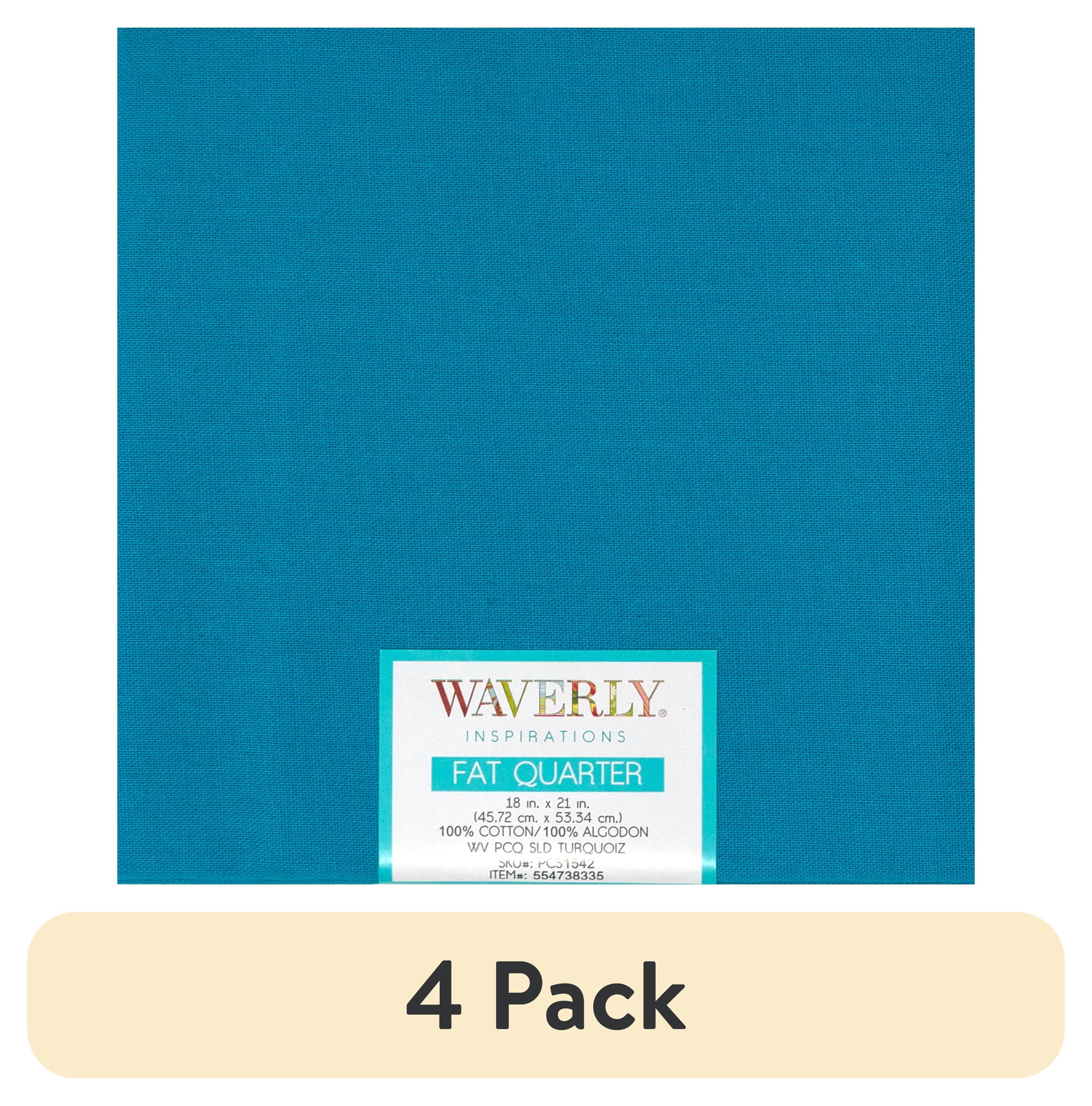 (1 pack) Waverly Inspirations Cotton 18" x 21" Fat Quarter Solid TURQUOIS Print Fabric, 1 Each