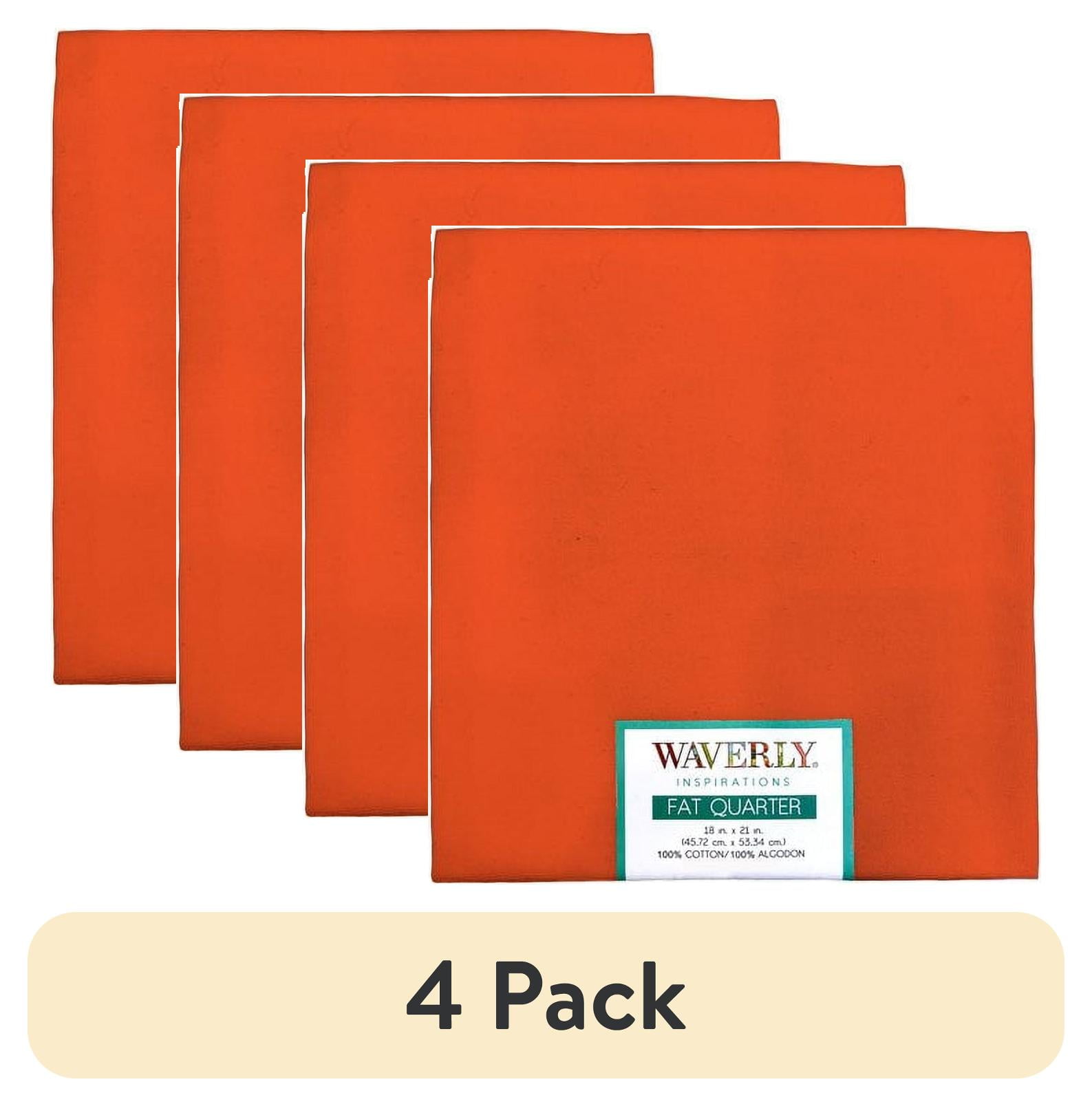 (4 pack) Waverly Inspirations Cotton 18" x 21" Fat Quarter Solid ZINNIA Print Fabric, 1 Each