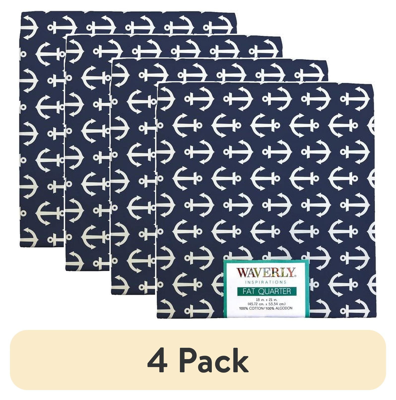 (4 pack) Waverly Inspirations Cotton Fat Quarter Anchor Ink Print 100% Cotton Fabric