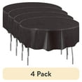 thumbnail image 1 of (4 pack) Way to Celebrate! Black Plastic Round Tablecloths, 84in, 2ct, 1 of 7