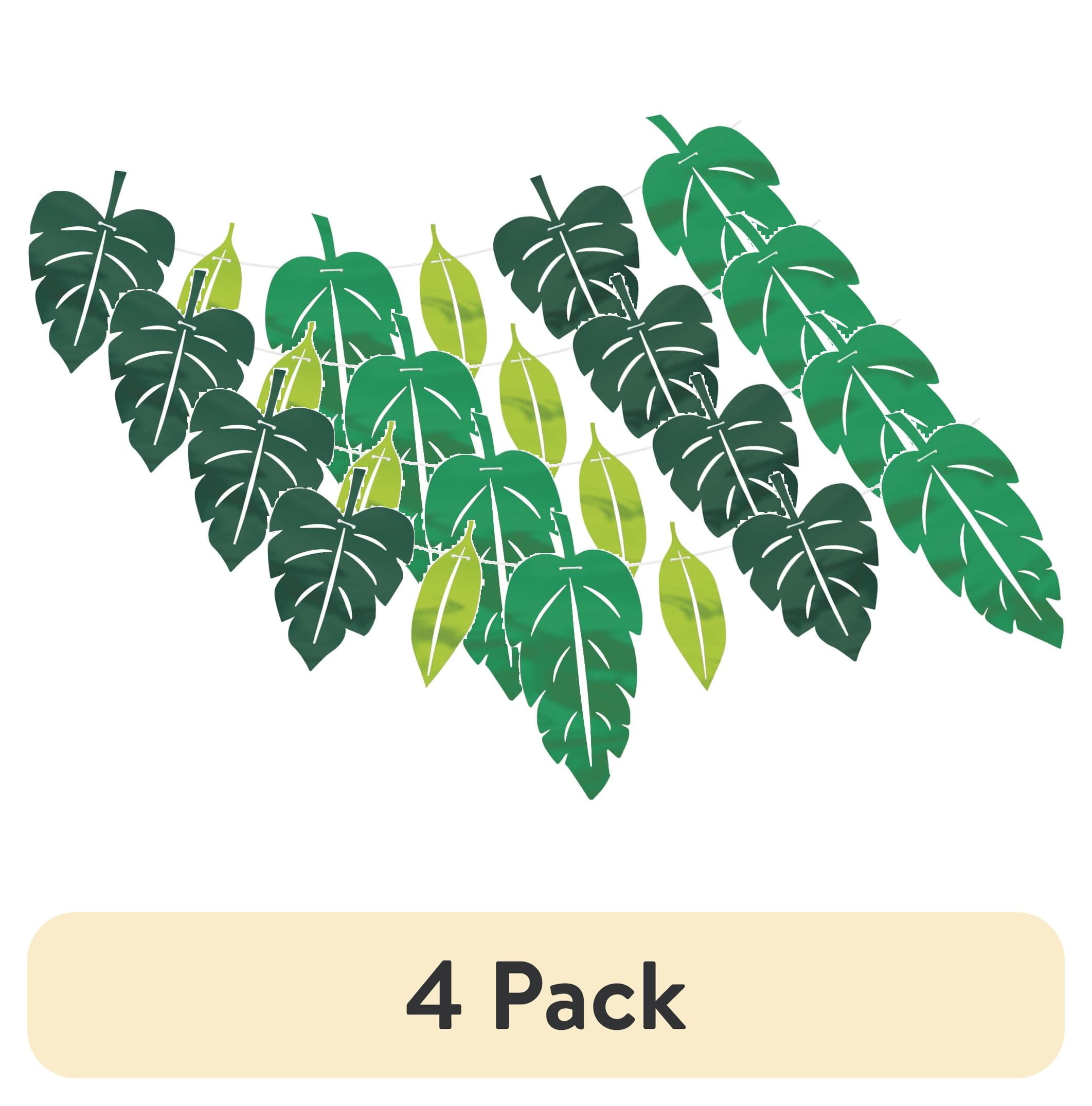 (4 pack) Multicolor Foil Palm Leaves Paper Garland, 7 ft, by Way To Celebrate