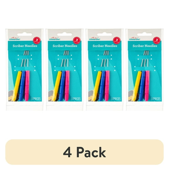 (4 pack) Multicolor Scriber Needles, 4.5 inch, by Way To Celebrate, 3 Count