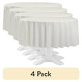 thumbnail image 1 of (4 pack) Way to Celebrate! White Plastic Round Tablecloths, 84in, 2ct, 1 of 7