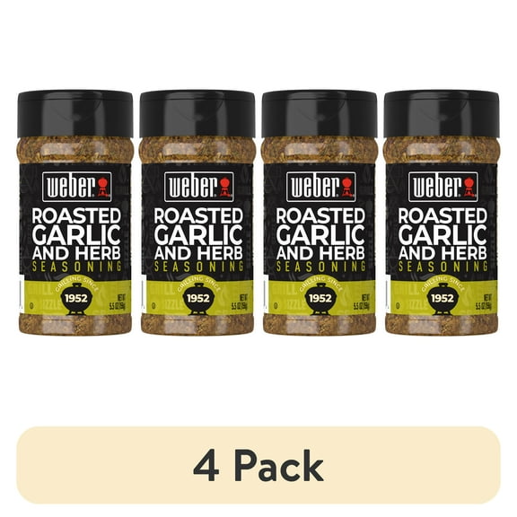 (4 pack) Weber Roasted Garlic & Herb Seasoning, 5.5 oz
